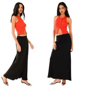 Sisterhood Bella Maxi Pull On Skirt Sz 2 Black Evening Party Feminine Victorian